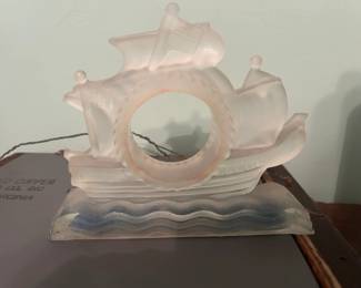 Clock case - glass ship desk