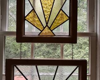 Pair of stain glass windows