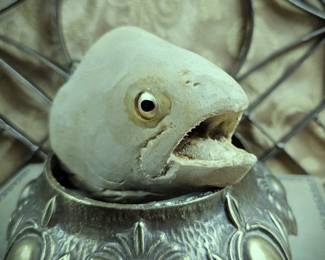 Taxidermy Replica Trout Head Detailed Plaster Glass Eyes