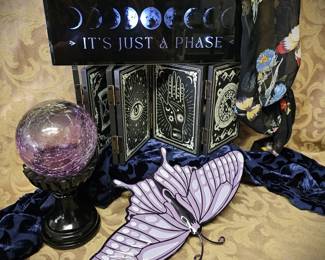 Purple Mystic WitchCore Decor Moth Globe