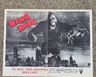 18x24 1942 KING KONG Poster RKO Re-Release Promo Flat Fold