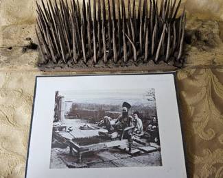 14" Wool Hackle Bed of Nails Spikes Small Section Dark Carnival Décor