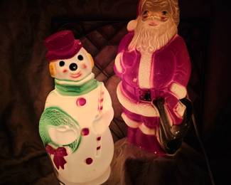 Empire 13" Creepy Eyes Santa Snowman Blow Mold Figures Creepymas