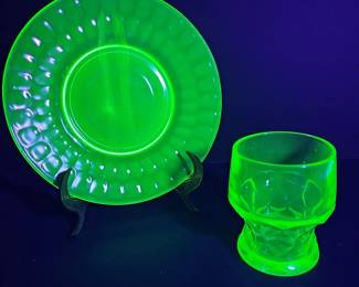 Witch Vampire Goblet Plate Gothic Decor Party Thumbprint Geo Honeycomb