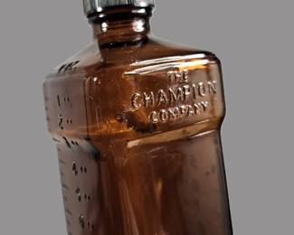 Vintage Champion Mortuary Supply Co Embalming Fluid Bottle Apothecary Décor
