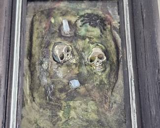 Assemblage Art Mini Skull Excavation Framed Dark Academia Vulture Culture