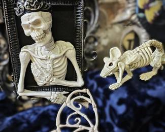 Halloween Skeletons Gothic Faux Decor Moth Dog Human