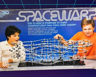 1982 Bandai Space Warp Marble Roller Coaster Building Game Set