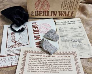 Authentic Pieces of Berlin Wall Curiosities Cabinet Cold War