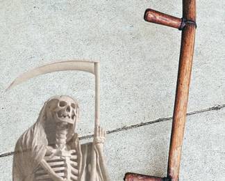 1940s Scythe Sta-Tite Snath Co Preferred Brand of Grim Reaper