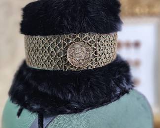 1961 French Faux Fur Cloche Hat Perfect Condition Witch Goth Fashion