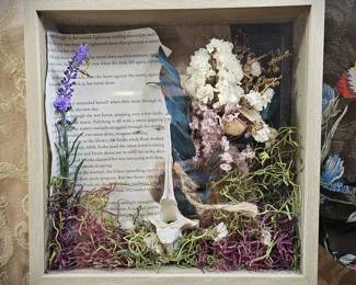 Vertebra Bone Flower Shadow Box Vulture Culture Curiosities