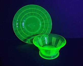 UV Reactive Glass Cookie Plate Candy Bowl Decor