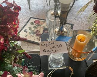 Pair crystal lamps $50