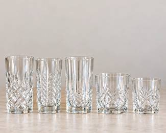Tall and Short Cut Glass Tumblers