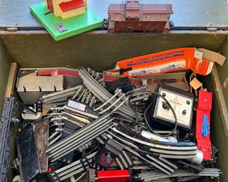 Lionel Train Lot with Track, Switches, Cars, Accessories and Boxes