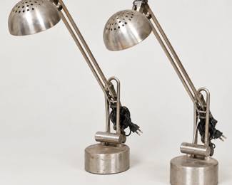 Pair of Adjustable Metal Desk Lamps