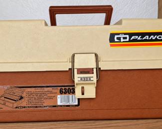 Large Tan and Brown Plano Fishing Tackle Box