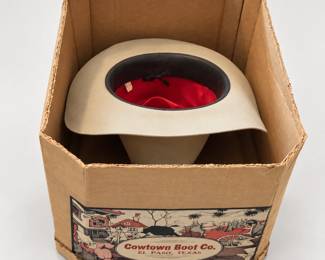 Felt Cowboy Hat with Red Lining ◆ Cowtown Boot Co. Box
