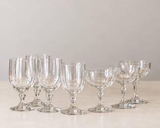 Tall and Short Cut Glasses; lovely cocktail Drinkware 
