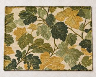 Green and Gold Leaf-Pattern Table Mat