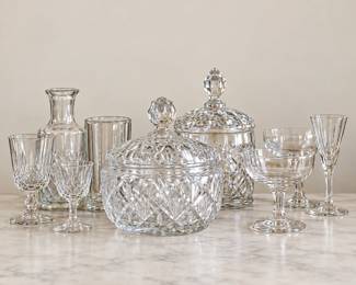 Assorted Glassware with Lidded Glass Containers