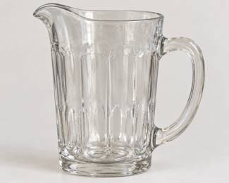 Clear glass pitcher