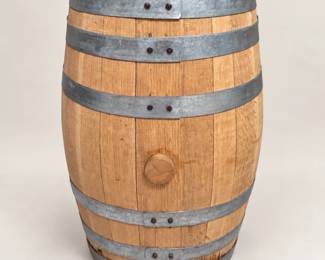 Wooden Barrel with Metal Bands