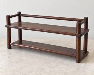 Two-Tier Wood Display Shelf