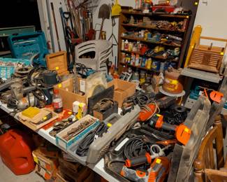 garage full of tools