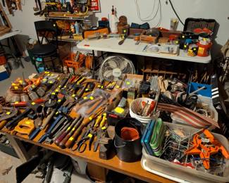 garage full of tools
