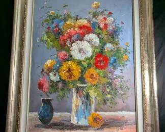 KL104Floral Bouquet Painting On Canvas