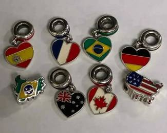 SH101VPandora Sterling Charms Countries