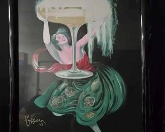 KL105Framed vintage art print of iconic 1922 poster Contratto by Leonetto Cappiello