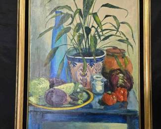 KL101Original Expressionist Style Painting Signed Jonsson Oil On Canvas