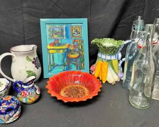 18WH136Whimsical Country Ceramic  Glassware Decor