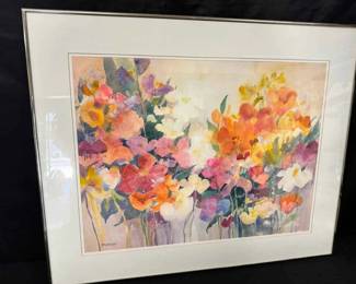 18WH154Spring Garden Growth Original Watercolor By Joan McKasson 