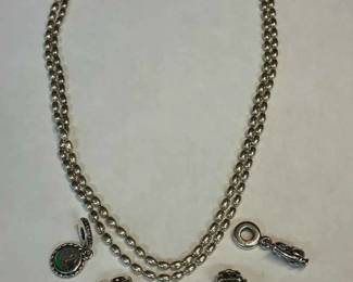SH121VPandora Sterling Animal Charms And Necklace