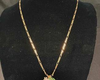 18WH150VGold Chain  14 Karat Heart Pendant
