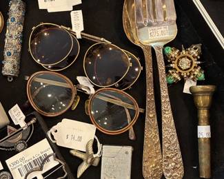 Sterling Tiffany & Co Brooch, Vtg Glasses, Silverware Sets