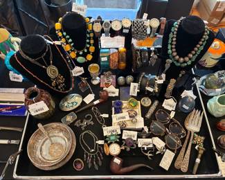Laszlo Steiner Pottery Vase, Chunky Beaded Necklace, Earings , Watches, Bracelets