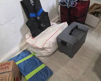 Life vests, ski vest and boating storage box