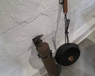 Antique Fire Extinguisher and bed warmer