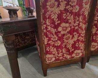 Leather with fabric back chairs