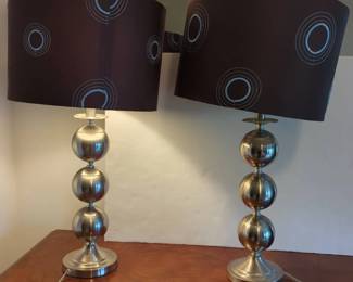 Pair of Silver Bubble Lamps