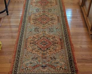 Orange and Teal Runner Rug