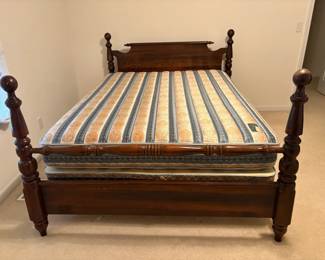 Vintage Queen Four Poster Wood Bed
