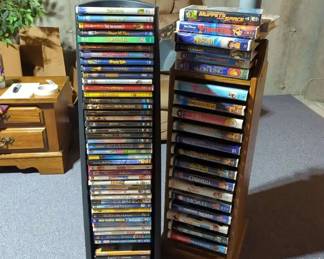 Disney VHS Tapes and DVDs with Stands
