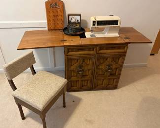 Singer Sewing Machine Table and Accessories