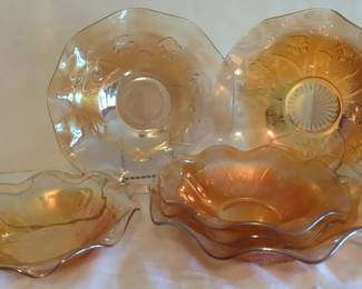 Orange Carnival Glass Bowls